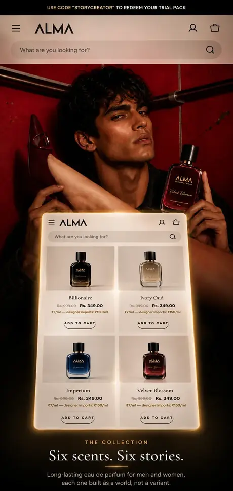 A fragrance storefront built by Media Mingles